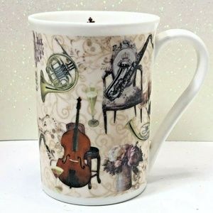 Musical Instruments Coffee Cup Summer Blossoms